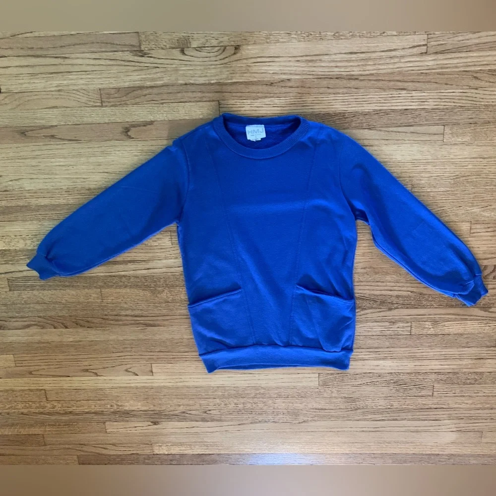 Vintage 80s Royal Blue Dolman Crewneck Tunic - Picture 8 of 10